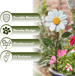 Metal daisy garden decoration stake