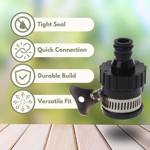 Leak proof tap to hose connector