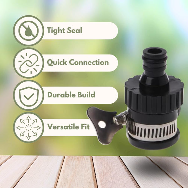 Leak proof tap to hose connector