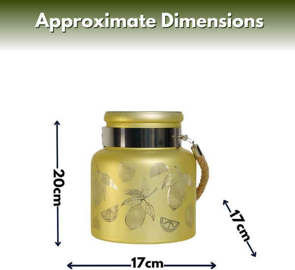 Decorative lemon glass candle lantern