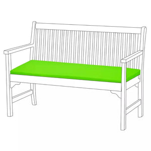 Outdoor padded seat cushion in light green finish