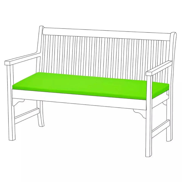 Outdoor padded seat cushion in light green finish