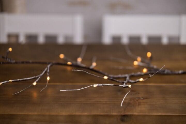 6ft LED artificial birch garland with illuminated twigs