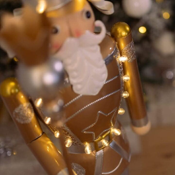Light up Christmas nutcracker shown from front