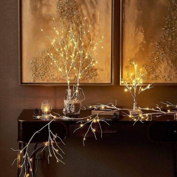 Six foot artificial garland arranged with seasonal decor