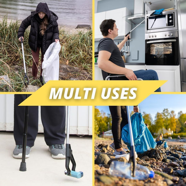 Ergonomic litter picker with non-slip grip