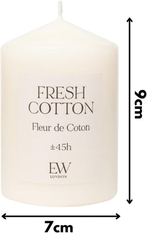 Fresh linen fragrance pillar candle