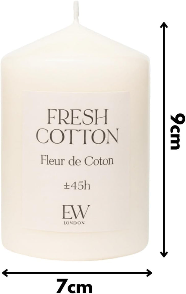 Fresh linen fragrance pillar candle