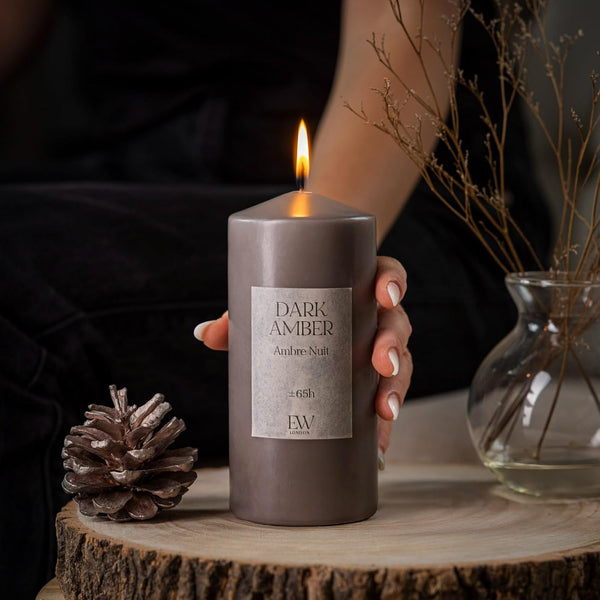 Dark Amber candle with premium cotton wick