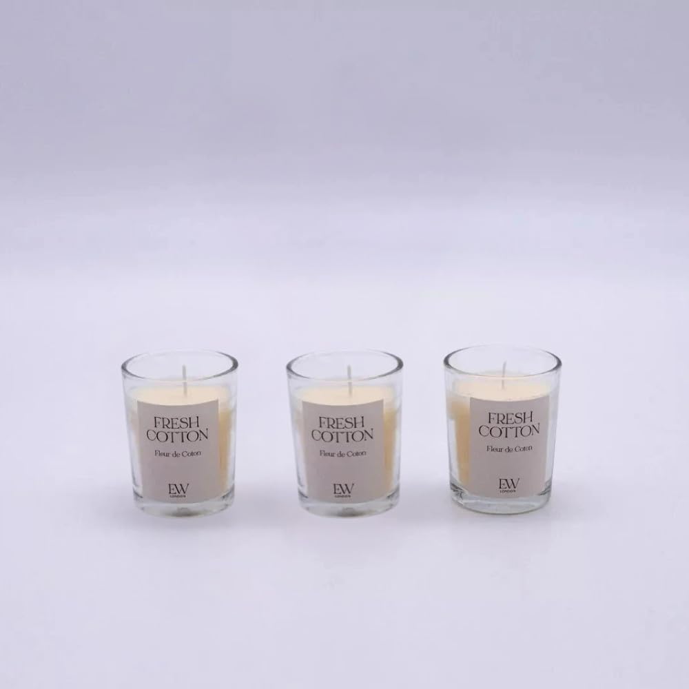 Fresh Cotton scented soy wax candle gift set