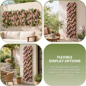 Outdoor decorative blossom trellis privacy screening panel