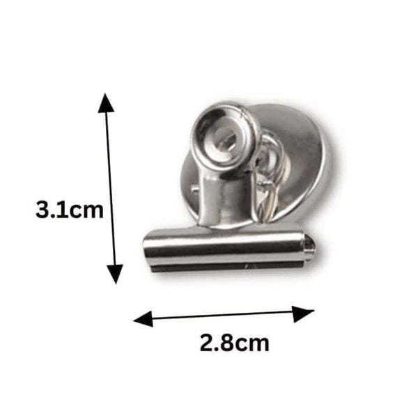 Magnetic bulldog clip attached to fridge
