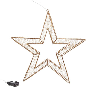 Mains powered festive gold star light
