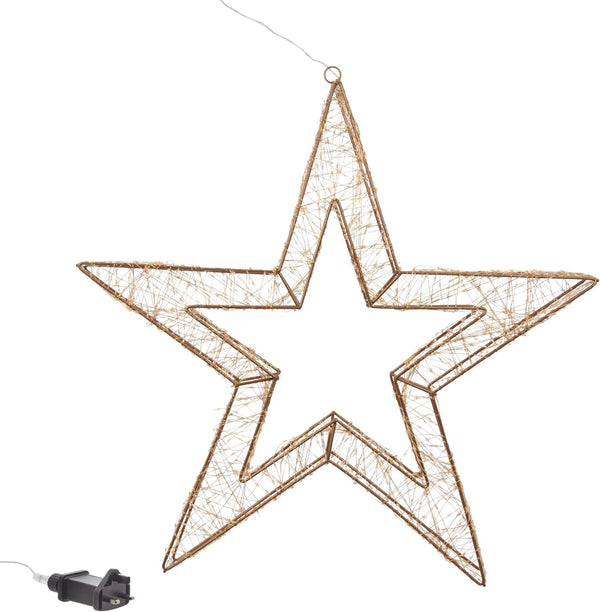 Mains powered festive gold star light