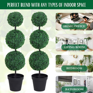 UV resistant artificial plants in weighted pots