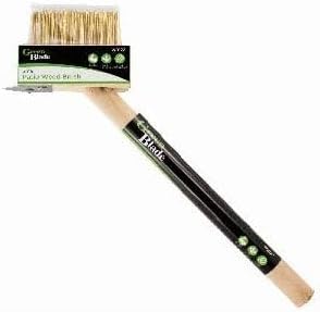 Wooden handled patio maintenance brush