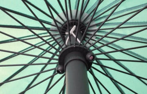 2.6m Large Metal Garden Patio Parasol - Turquoise