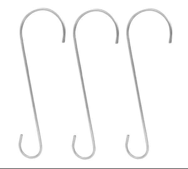 Set of 3 metal S hooks for hanging storage