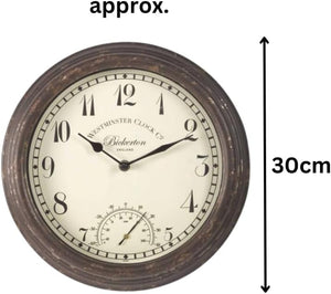 Distressed stone effect outdoor wall clock