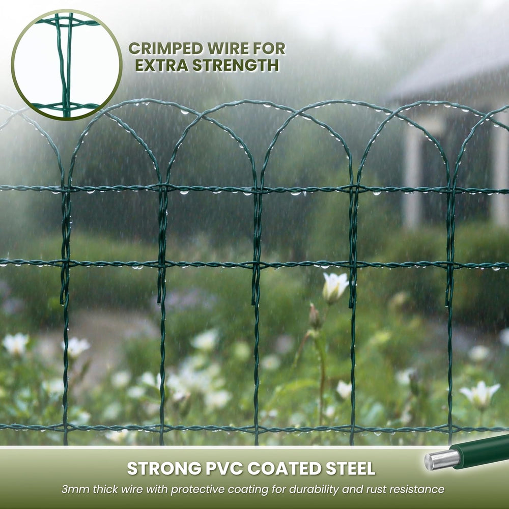 Flexible metal lawn edging strip green