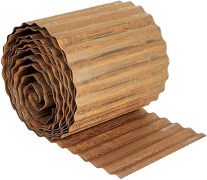 Rust effect metal garden edging
