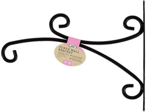 Outdoor hanging basket bracket mounted on fence