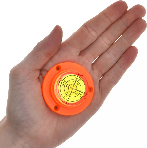 Acrylic bullseye level with mounting holes