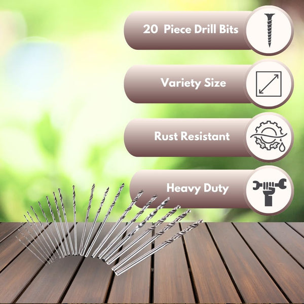 Mini HSS drill bit set for precision crafting projects.