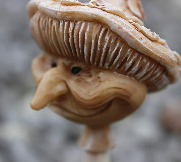 Three resin mushrooms for fairy garden display