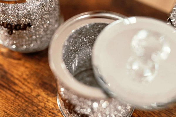 Coffee storage jar with crushed crystal detailing
