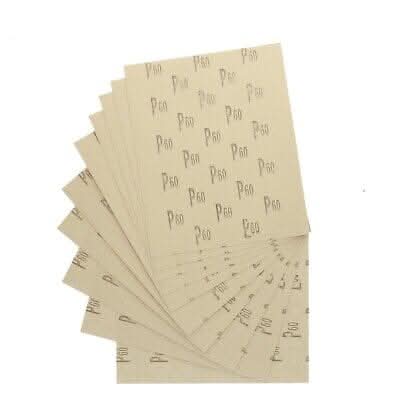Flexible sandpaper sheets for general surface preparation