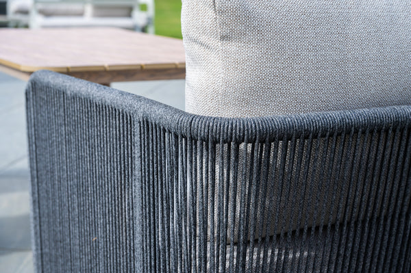 Rope weave garden sofa with table