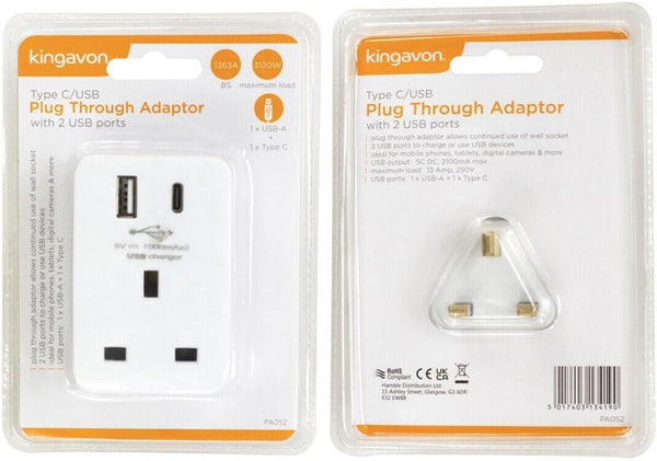 Dual USB plug for phones and tablets