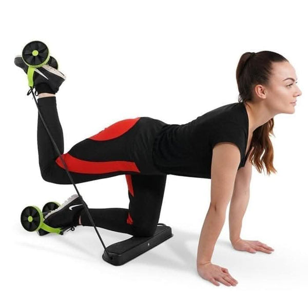 Abdominal trainer with bidirectional resistance system