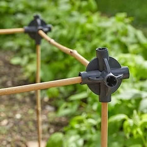 Multi joint garden cane connectors for plant supports