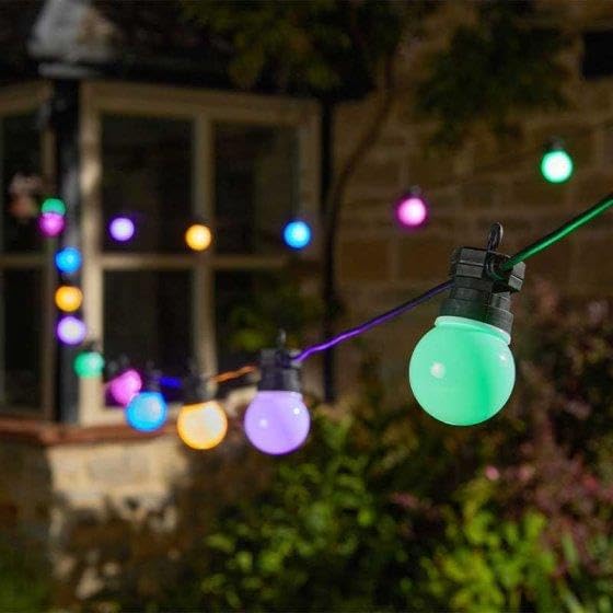 14m connectable multicolour outdoor festoon string lights