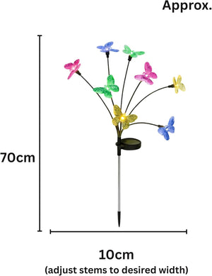 multicolour solar butterfly lights for flower beds