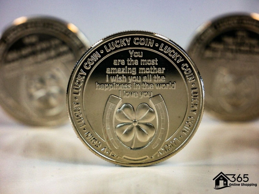 Engraved lucky coin keepsake gift for mum