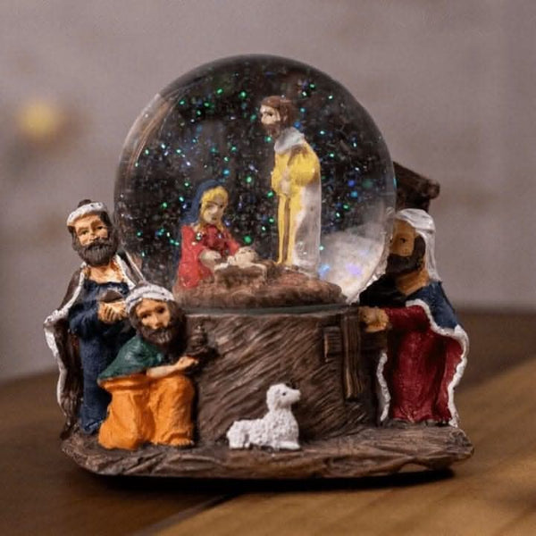 Nativity snow globe with Mary Joseph and Jesus