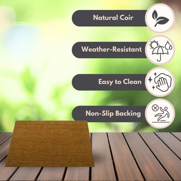 Natural coconut fibre outdoor door mat