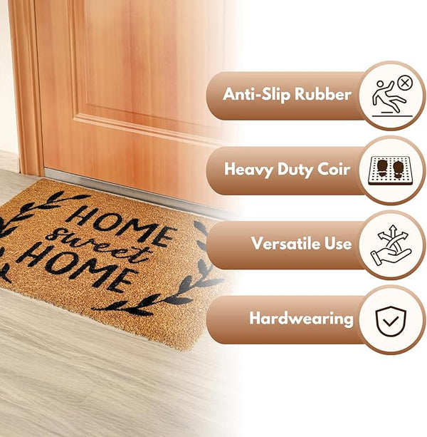 Non-slip coir doormat for home