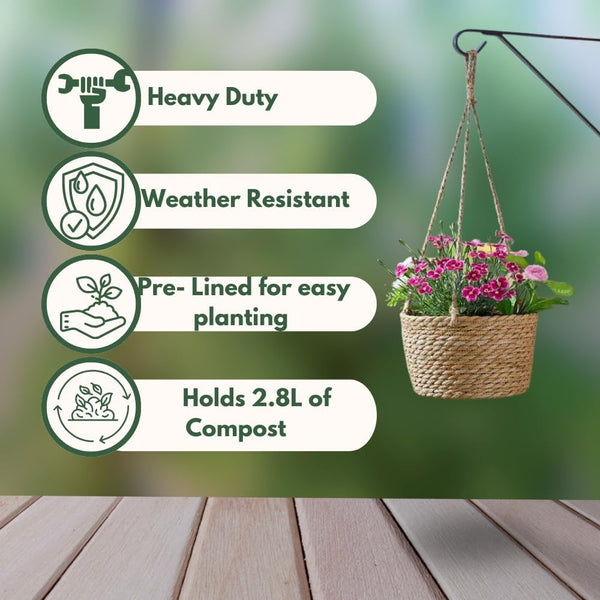 Decorative hanging planter for patio