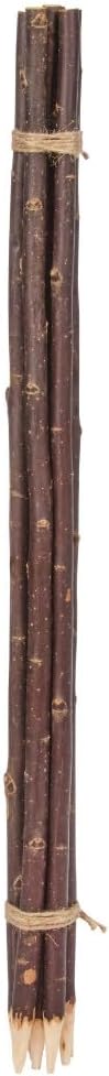 Pack of five 90cm willow plant support stakes.