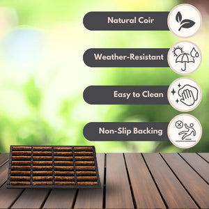 Natural coir mat for patio entrance