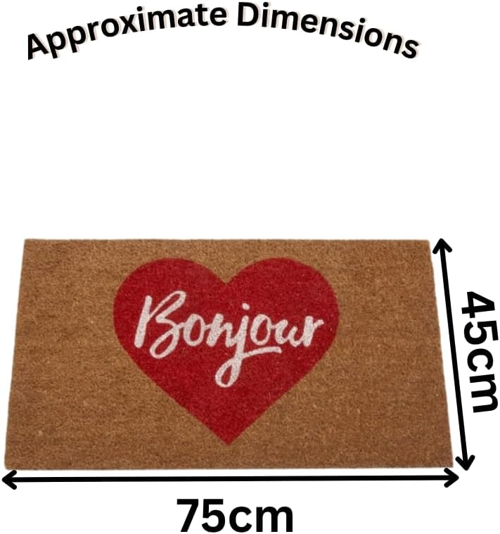 Natural coir Bonjour door mat for home entrance