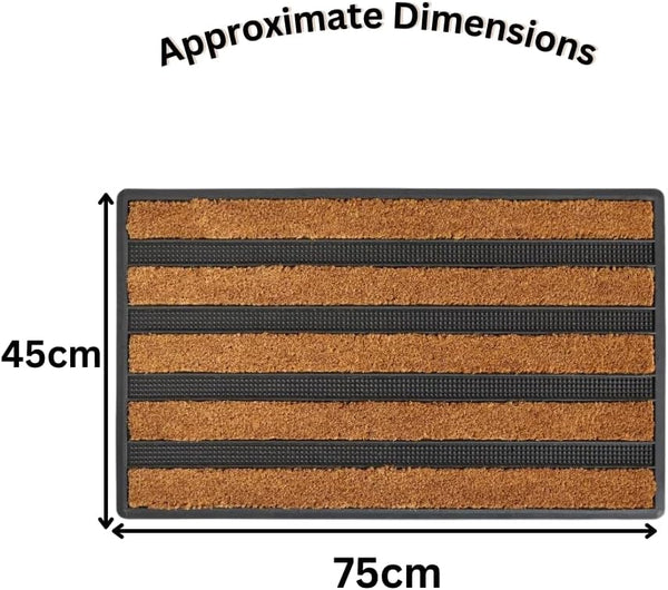Non-slip rubber backed coir doormat