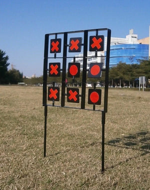 Noughts and crosses two player shooting target