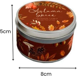 Autumn fragrance candle in metal tin