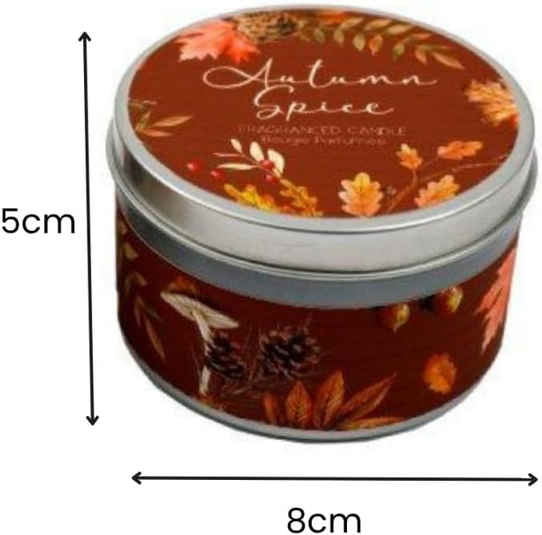 Autumn fragrance candle in metal tin