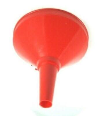 Plastic pouring funnel for fuel and oil